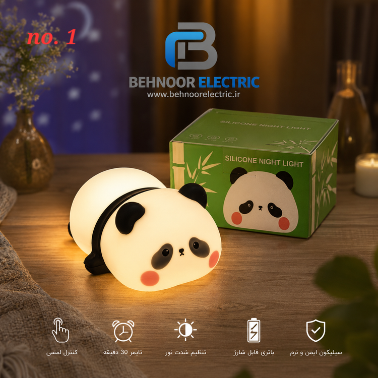 چراغ خواب سیلیکونی تایمردار با تعویض چندین رنگ نوری